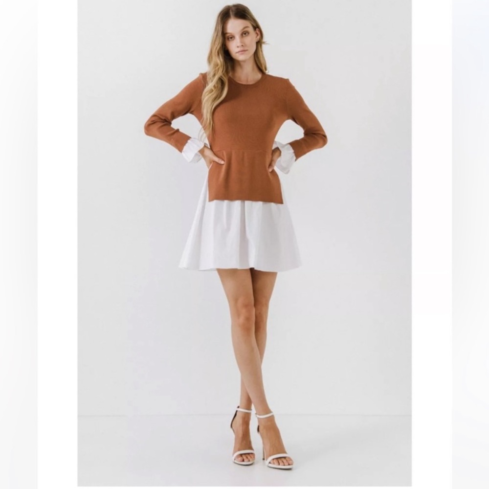 Anthropologie English factory layered sweater dress